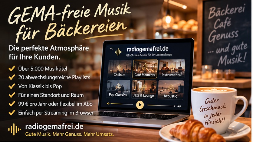 GEMAfreie Musik für Bäckereien
