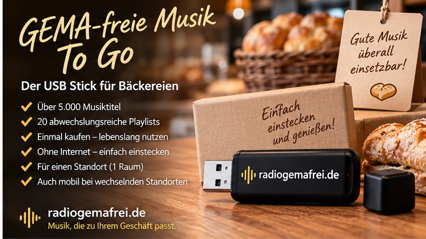 GEMAfreie Musik für Bäckereien