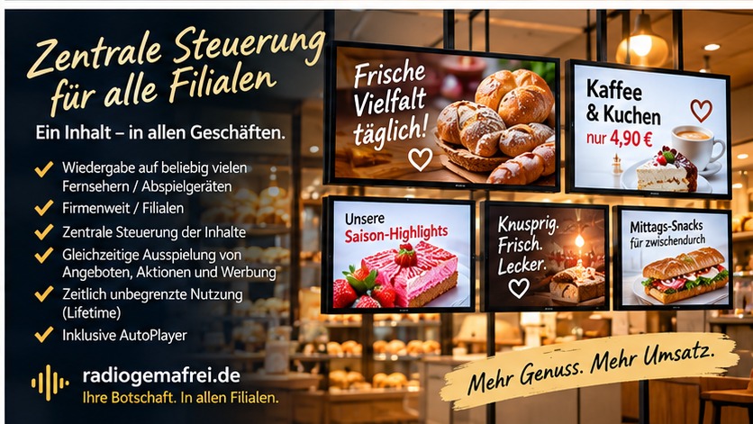 GEMAfreie Musik für Bäckereien