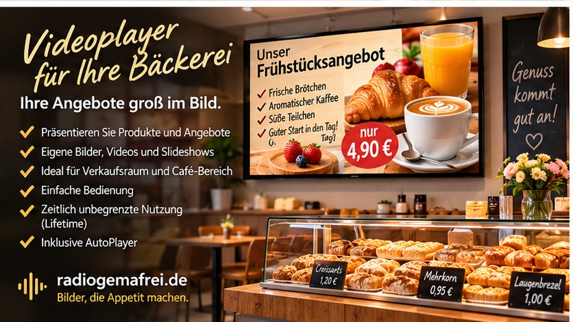 GEMAfreie Musik für Bäckereien