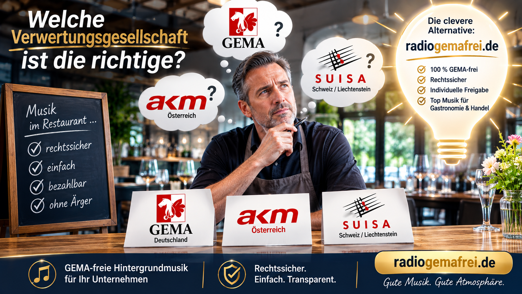 Was machen eigentlich die Gema, Akm und Suisa