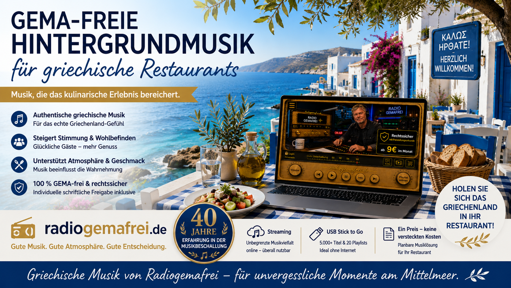 GEMAfreie Musik für griechische Restaurants