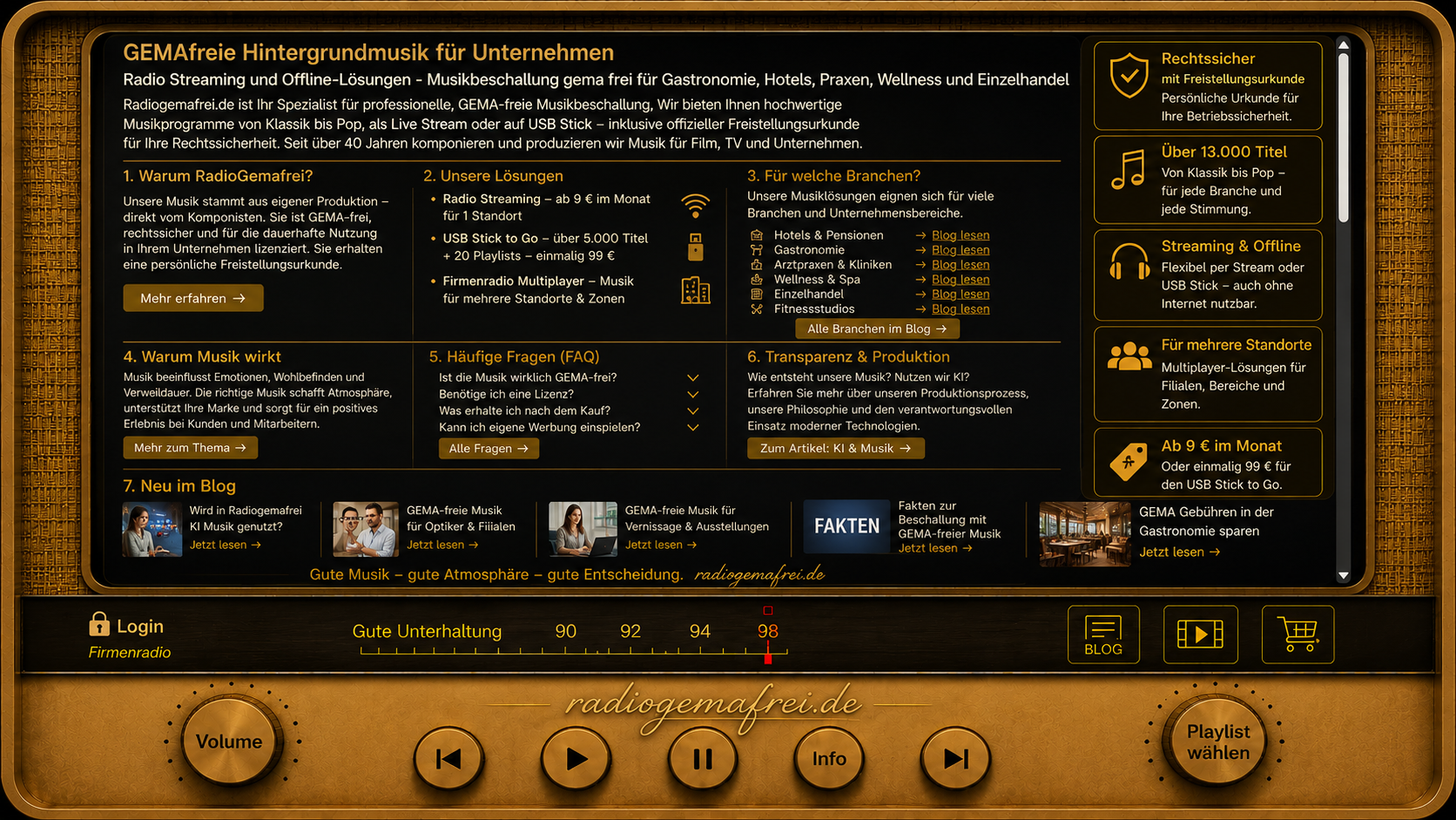 GEMAfreieHintergrundmusik von Radiogemafrei.de