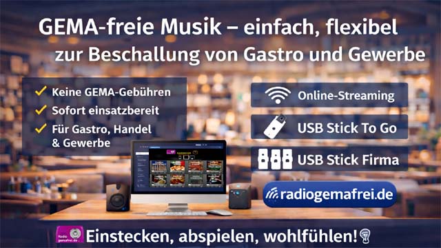 Gema freie Musik zur Beschallung - einfach und flexibel